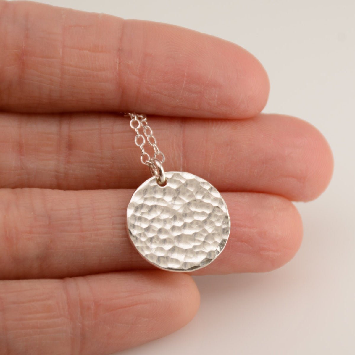 Hammered Disc Necklace - Sash Jewelry