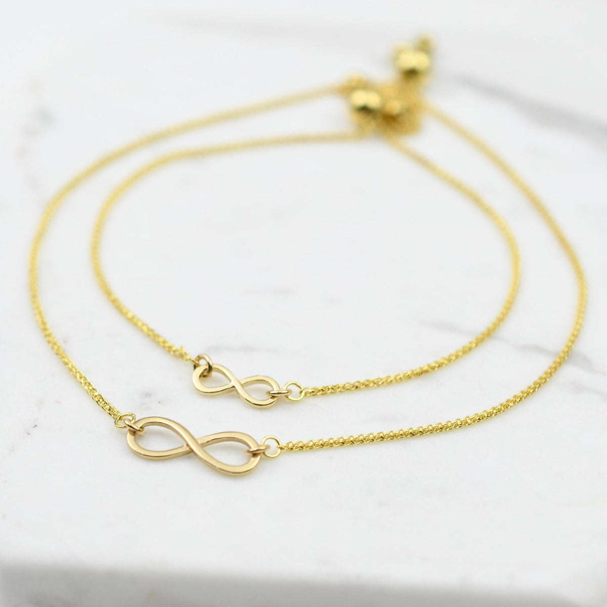 Mother Daughter 14K Gold Infinity Bracelet Set - Sash Jewelry