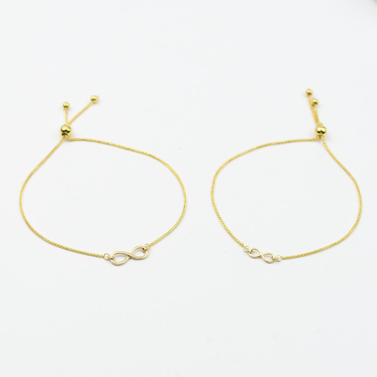 Mother Daughter 14K Gold Infinity Bracelet Set - Sash Jewelry