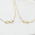 Mother Daughter 14K Gold Infinity Necklace Set – Matching Infinity Charms - Sash Jewelry