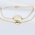 Mother Daughter Bracelet Set – 14K Gold Heart Charm Bracelets - Sash Jewelry
