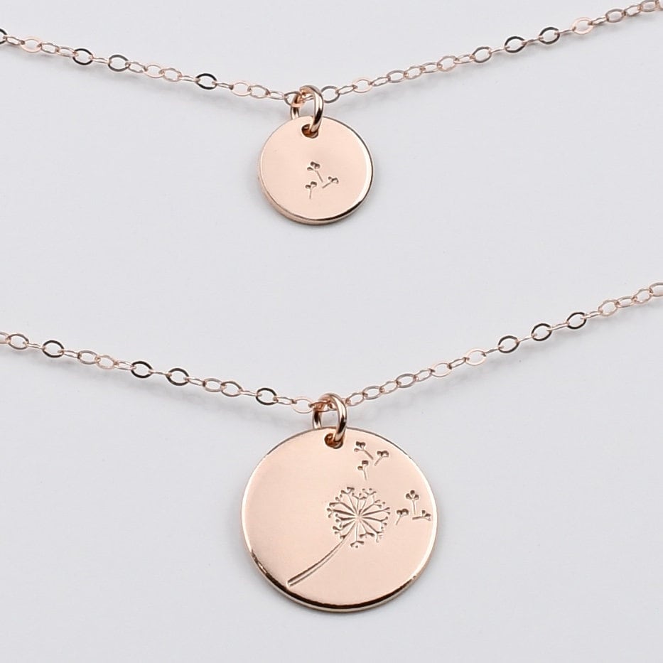 Mother & Daughter Dandelion Necklace Set – Matching Mother’s Day Gift - Sash Jewelry