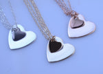 Mother Daughter Heart Necklace Set – Sterling Silver, Gold Filled or Rose Gold Filled - Sash Jewelry