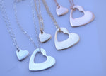 Mother Daughter Heart Necklace Set – Sterling Silver, Gold Filled or Rose Gold Filled - Sash Jewelry