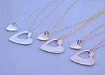 Mother Daughter Heart Necklace Set – Sterling Silver, Gold Filled or Rose Gold Filled - Sash Jewelry
