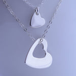 Mother Daughter Heart Necklace Set – Sterling Silver, Gold Filled or Rose Gold Filled - Sash Jewelry