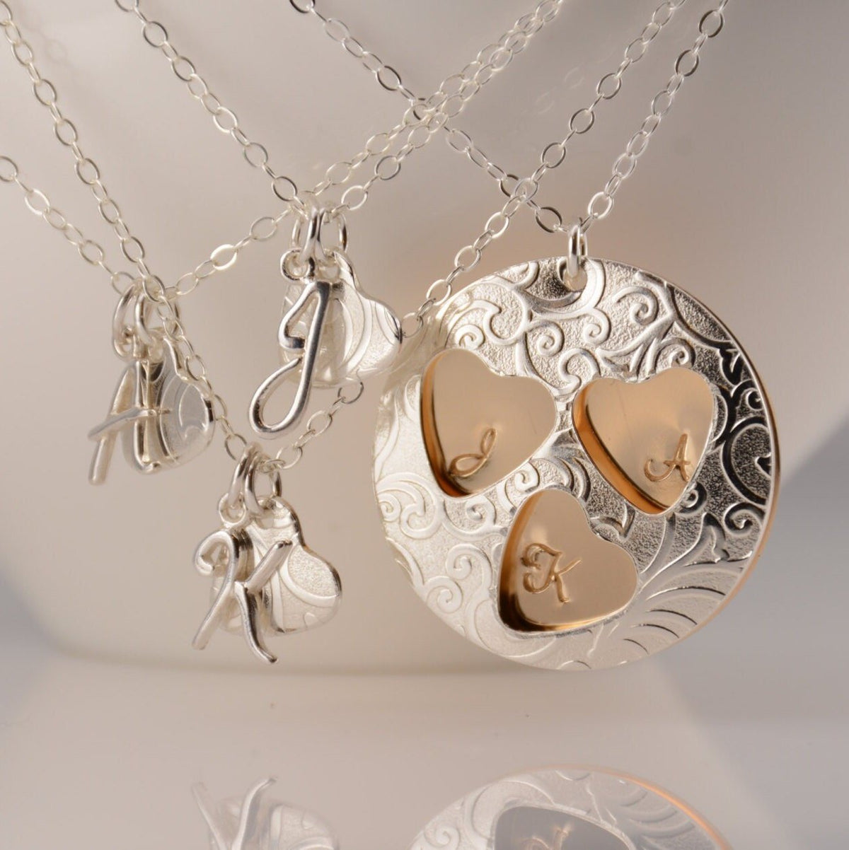 Mother Daughter Necklace Set - Personalized Family Necklace Set - Sash Jewelry