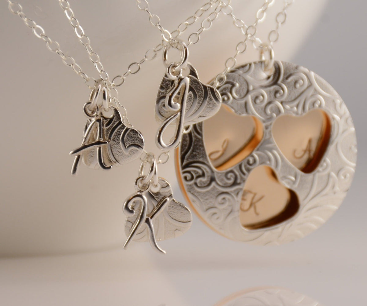 Mother Daughter Necklace Set - Personalized Family Necklace Set - Sash Jewelry