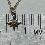 North Star 14K Gold Necklace — Diamond Starburst Charm - Sash Jewelry