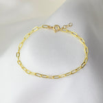 Paper Clip Chain Bracelet – Dainty Adjustable Link Bracelet - Sash Jewelry