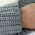 Paper Clip Chain Bracelet – Dainty Adjustable Link Bracelet - Sash Jewelry