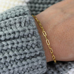 Paper Clip Chain Bracelet – Dainty Adjustable Link Bracelet - Sash Jewelry