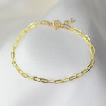 Paper Clip Chain Bracelet – Dainty Adjustable Link Bracelet - Sash Jewelry