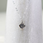 Paw Print Necklace – Wax Seal Paw Charm Minimalist Sterling Silver Necklace - Sash Jewelry