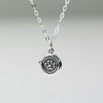 Paw Print Necklace – Wax Seal Paw Charm Minimalist Sterling Silver Necklace - Sash Jewelry
