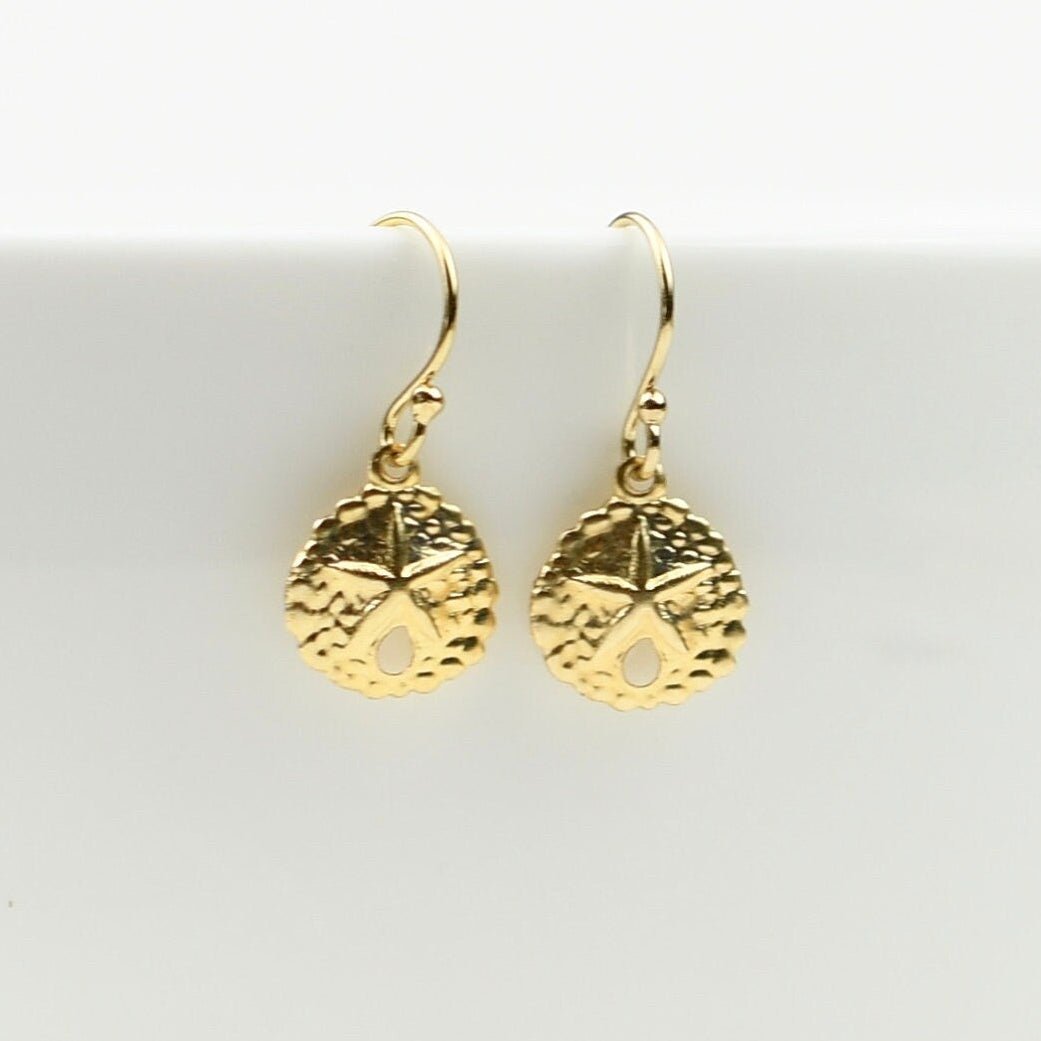 Small Sand Dollar Earrings – Sterling Silver or Gold Filled - Sash Jewelry