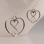 Sterling Silver Mother Daughter Heart Infinity Necklace Set - Sash Jewelry