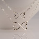 Sterling Silver Mother Daughter Heart Infinity Necklace Set – Matching Necklaces - Sash Jewelry